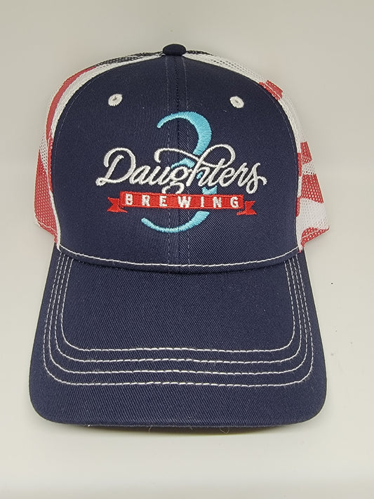 3DB red, white, and blue hat